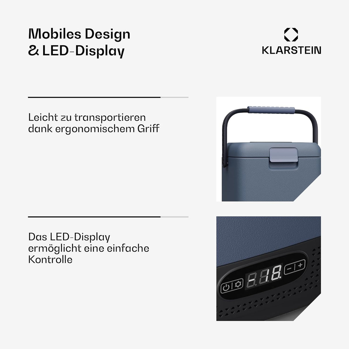 2026 Nevera portátil Klarstein SwiftFrost de 12 litros con compresor y compartimento congelador: nevera eléctrica portátil, pantalla LED, doble alimentación (12 V/230 V), de -20 °C a 20 °C, modos ECO y MAX, ideal para acampadas y coches.