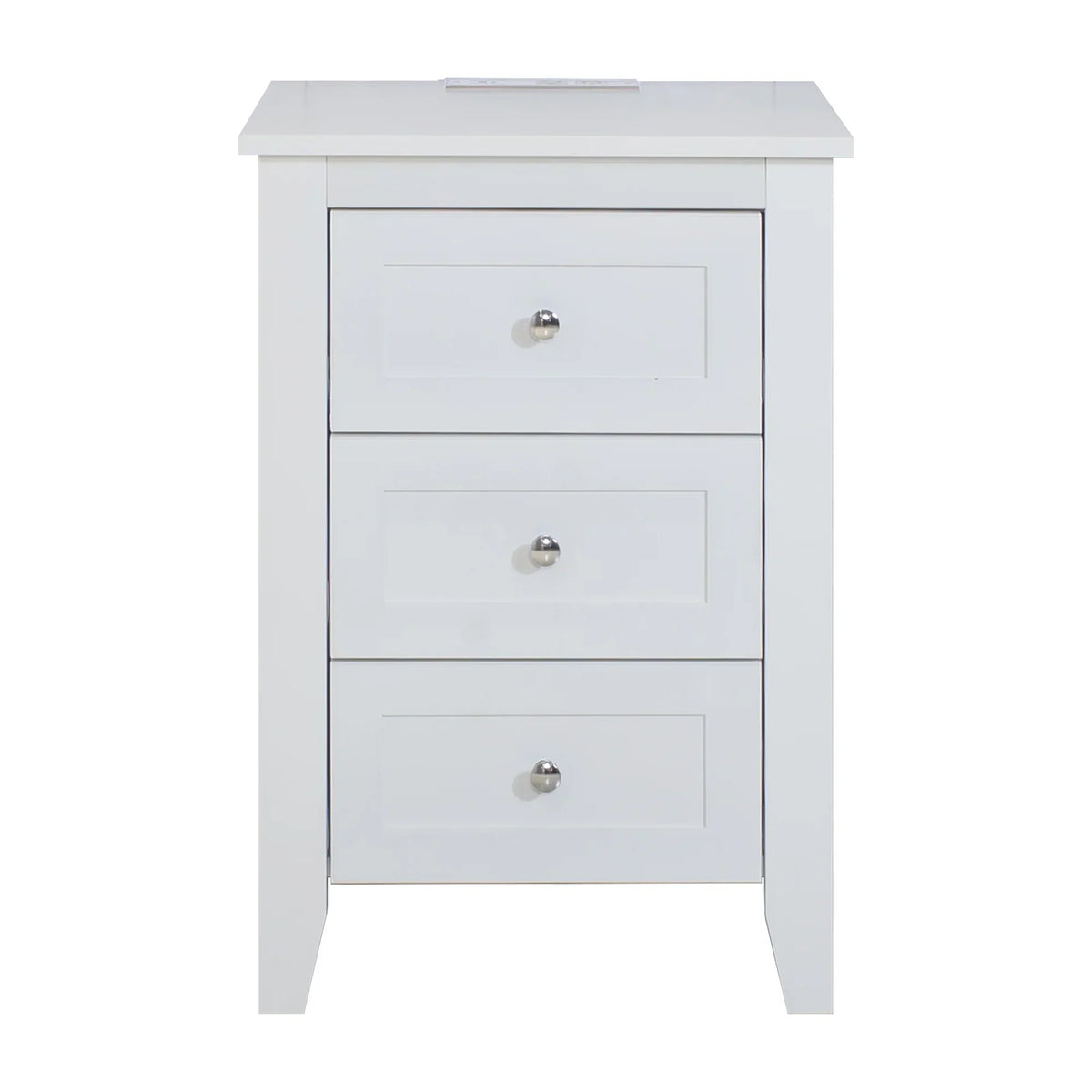 2026 NewGlavbiku Modern White 3 Drawer Nightstand Set of 2 with USB Ports & Power Outlets for Bedrooms,Adult