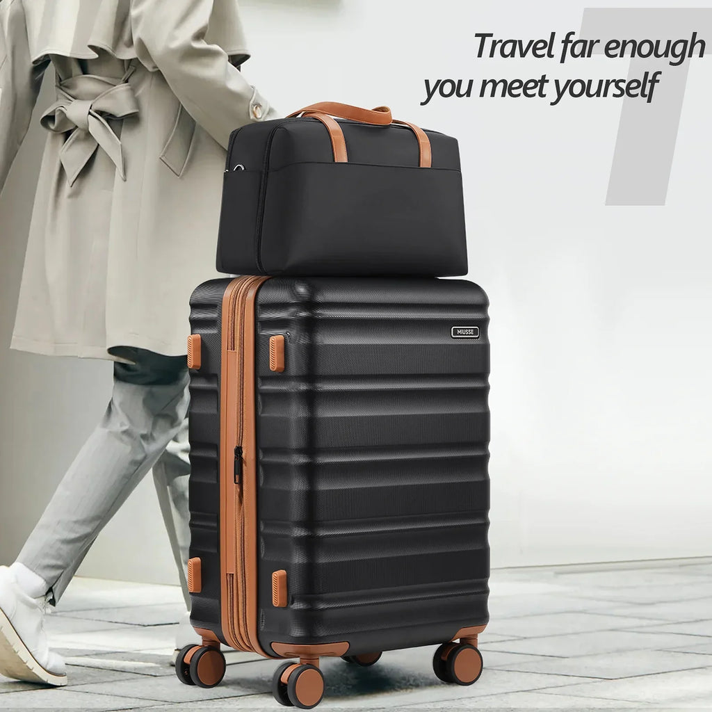 2026 NewMIUSSE Luggage Sets 3 Piece, 20 Inch Carry On Luggage with Wheels, 100% PC Hardshell Suitcase with TSA Lock, Carry On Suitcases Airline Approved With Travel Backpack for Men Women