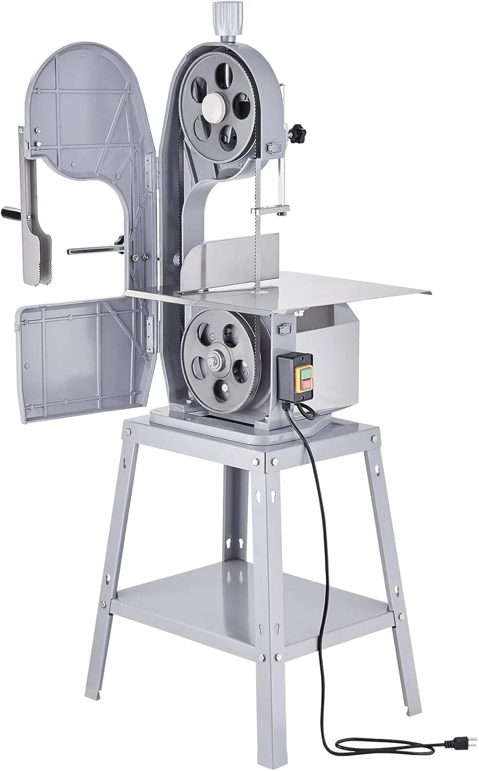 2026 VEVOR Sierra Eléctrica Comercial para Huesos de Carnicero Sierra de Cinta para Huesos 1500 W 300 kg/h Sierra Eléctrica para Carne Congelada y Huesos Espesor 4-200 mm para Restaurante 54x49,5x142 cm