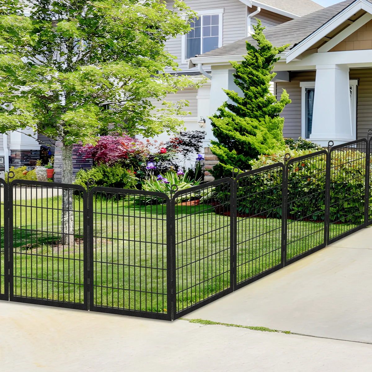 2026 NewGarden Fence with Gate Fencing No Dig Fence Panels 30ft(L)"32in(H) for Yard Animal Barrier Decorative Garden Fencing for Backyard Patio Garden Fences and Borders for Dogs