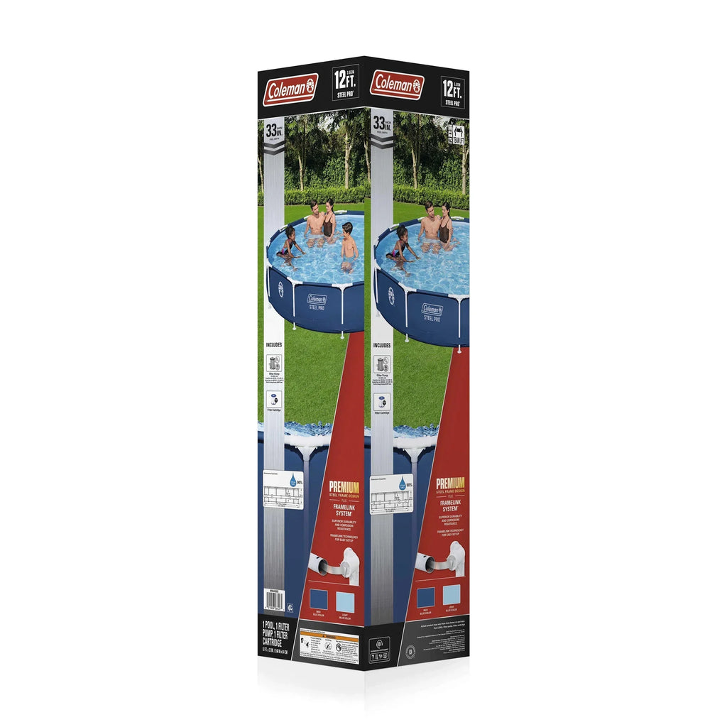2026 NewColeman Steel Pro 12 ft. x 33 in. Round Metal Frame Above Ground Pool Set