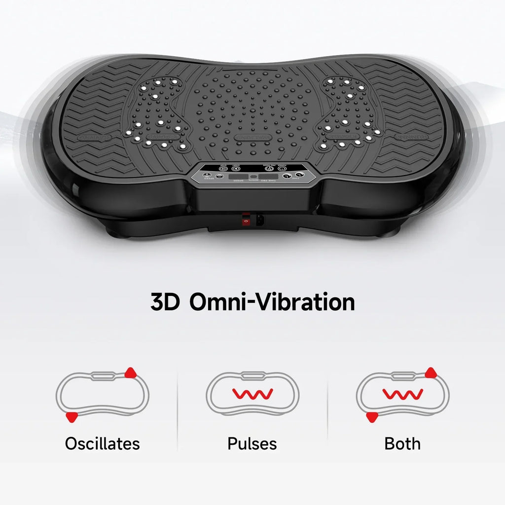 2026 NewLNOW Full Body Vibration Plate Exercise Machine for Lymphatic Drainage, Muscle Toner with Bluetooth & Massage Pedals, Workout Vibration Platform for Home Fitness 400lbs