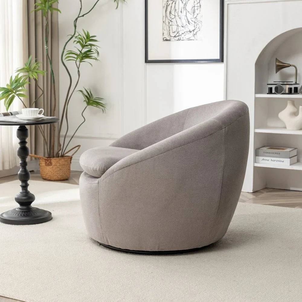 2026 NewRoundhill Furniture Winnie Modern Barrel Chair, 360" Swivel