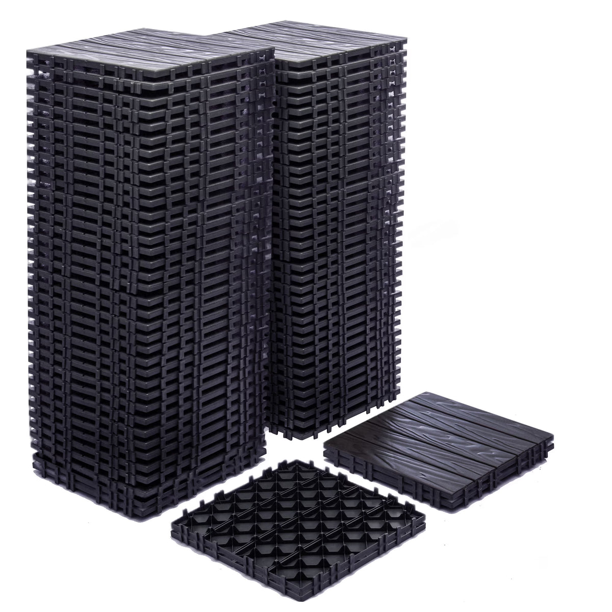 2026 New76-Pack Plastic Interlocking Deck Tiles - 68.80 Sq.Ft Outdoor Plastic Flooring Super Durable & Waterproof All-Weather Indoor/Outdoor