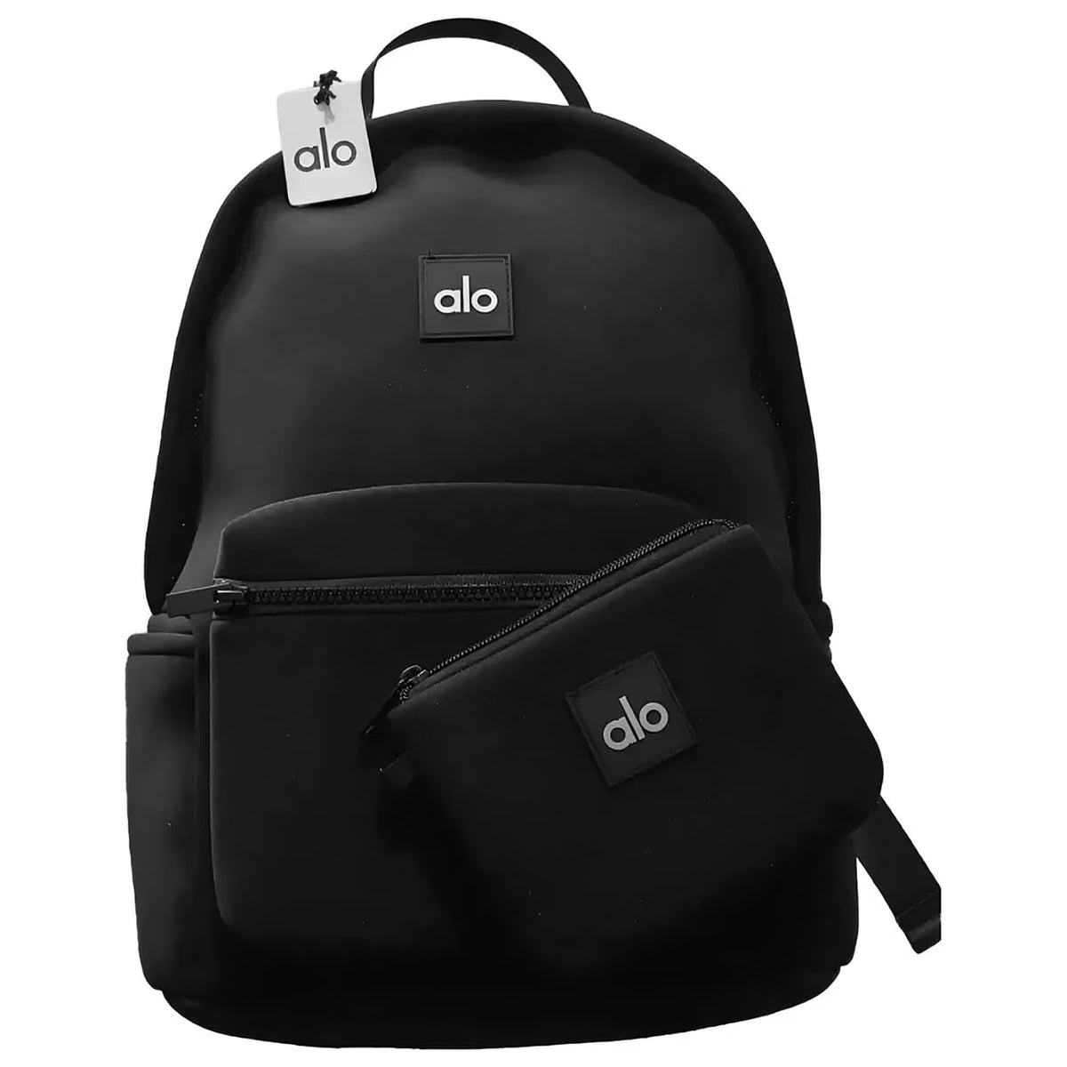 2026 NewAlo Yoga Stow Backpack in Black Neoprene with Detachable Pouch, Laptop Sleeve - Water-Resistant Sport Gym Backpack for Adults