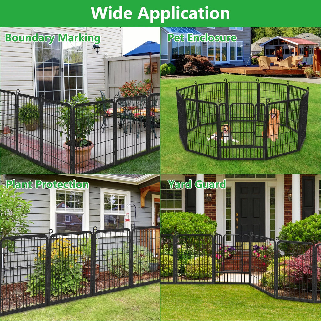 2026 NewGarden Fence with Gate Fencing No Dig Fence Panels 30ft(L)"32in(H) for Yard Animal Barrier Decorative Garden Fencing for Backyard Patio Garden Fences and Borders for Dogs