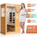 2026 NewOUTEXER 800W Far Infrared Sauna with Carbon Heaters, Canadian Hemlock Wood, Indoor Use