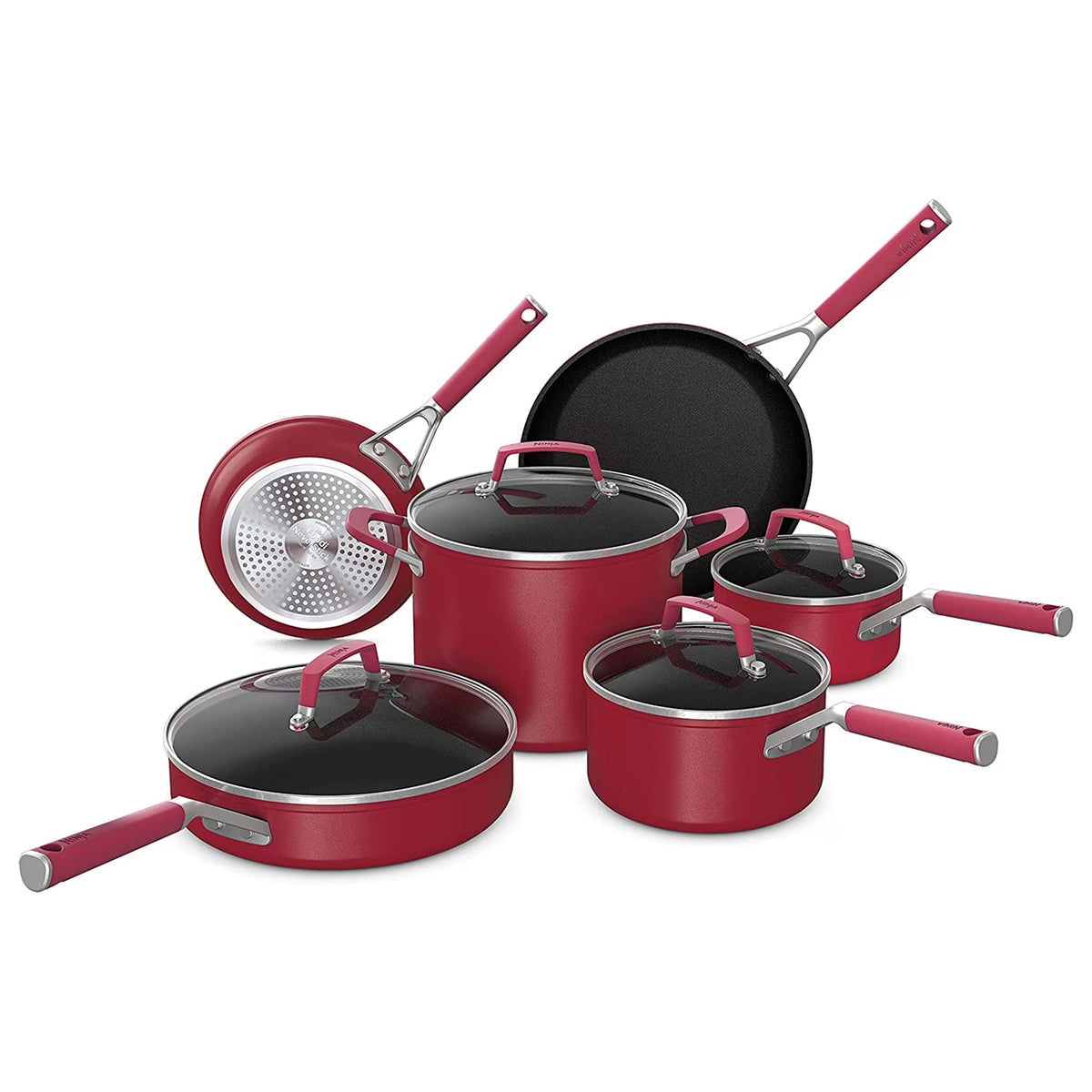 2026 NewNinja Foodi NeverStick Vivid Oven Safe 10 Piece Pots and Pans Cookware Set