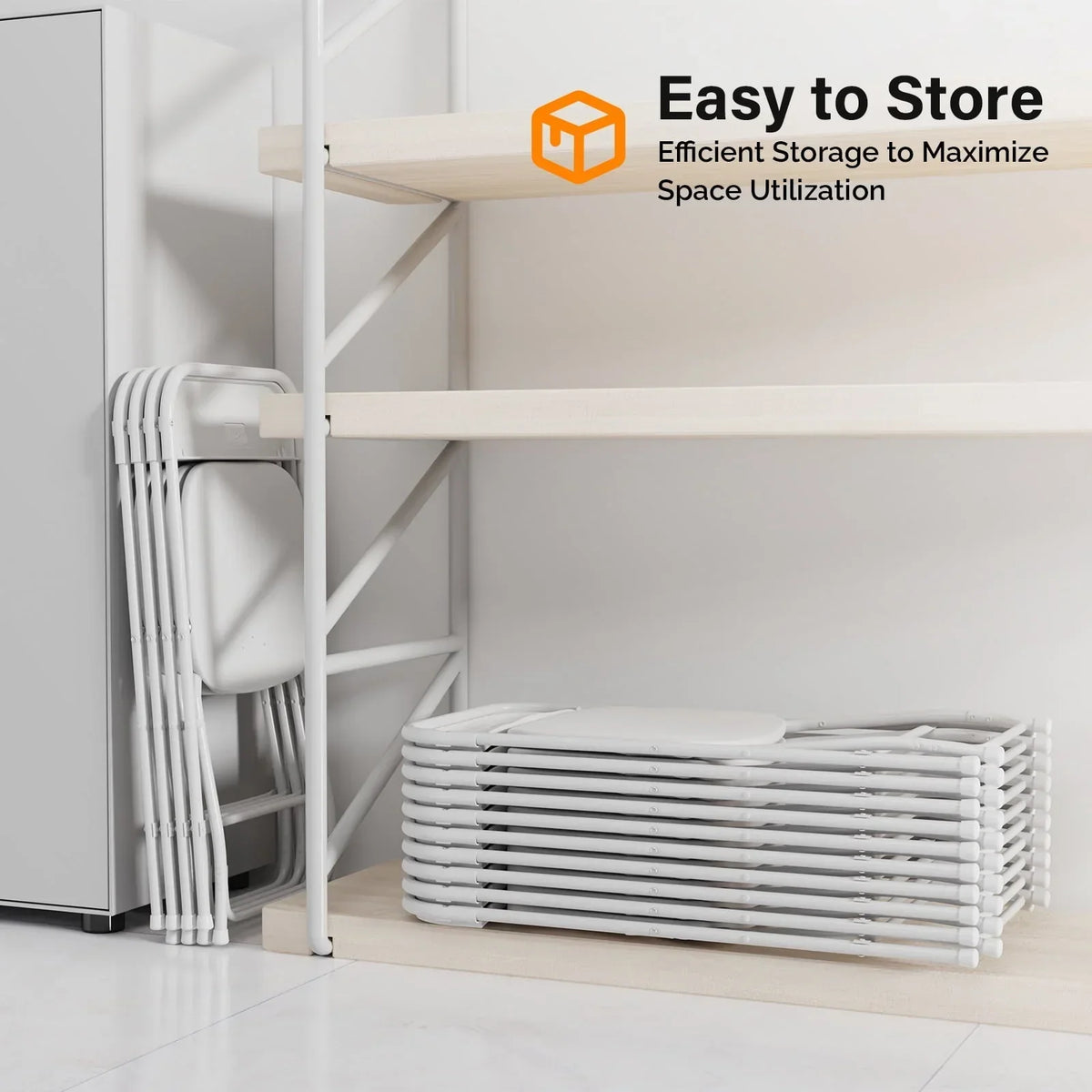 2026 NewVINGLI 10 Pack White Plastic Folding Chair, Indoor Outdoor Stackable Seat