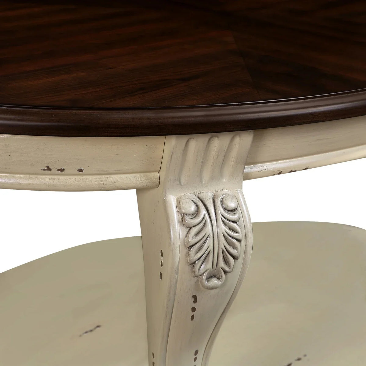 2026 New42" Oval Coffee Table with Storage Shelf, 2-Tier Solid Wood Cocktail Tea Table, Traditional Retro Center Table for Living Room, Bearing 400LBS, Cherry