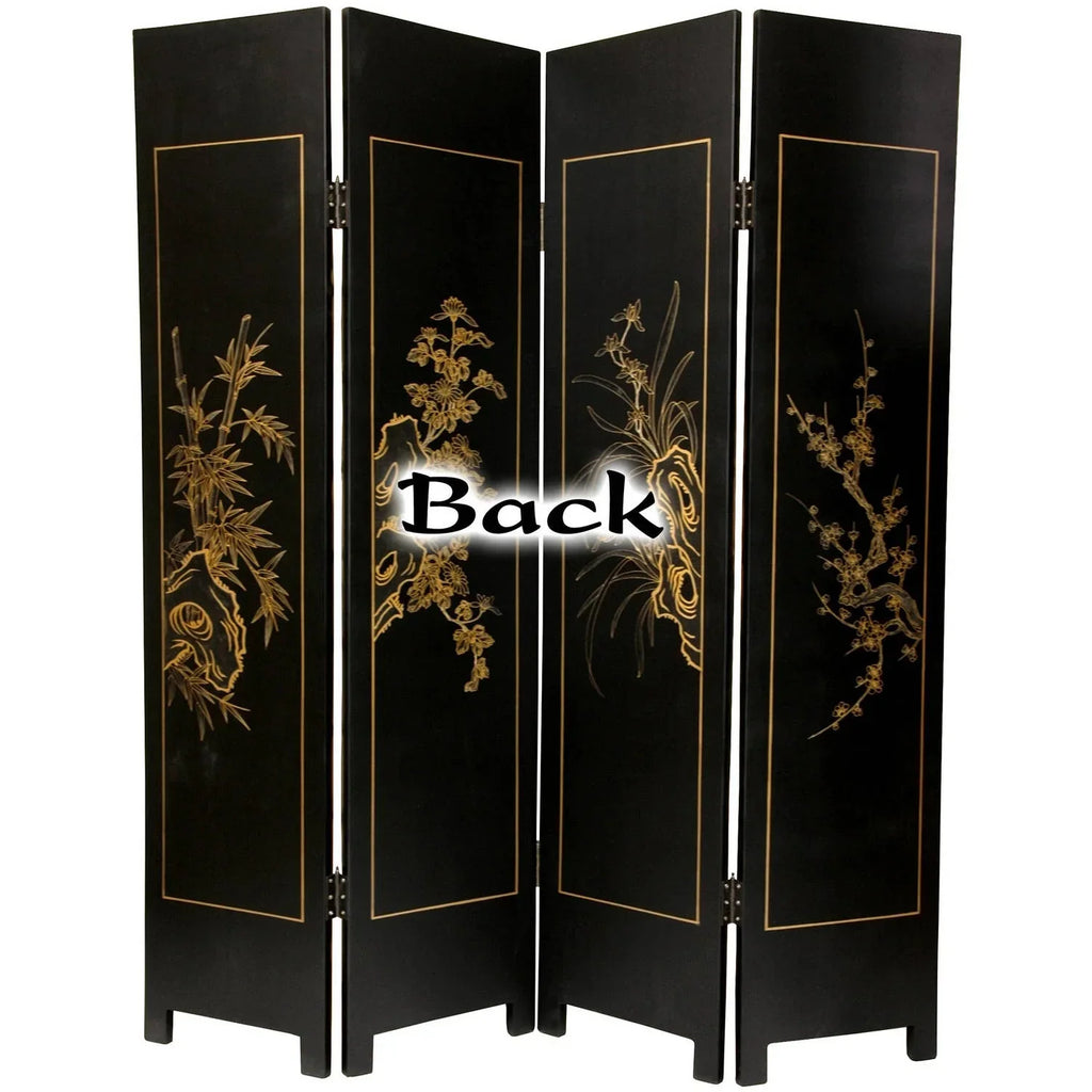 2026 NewHandmade Wooden 6-foot Four Seasons Flowers Room Divider (China)