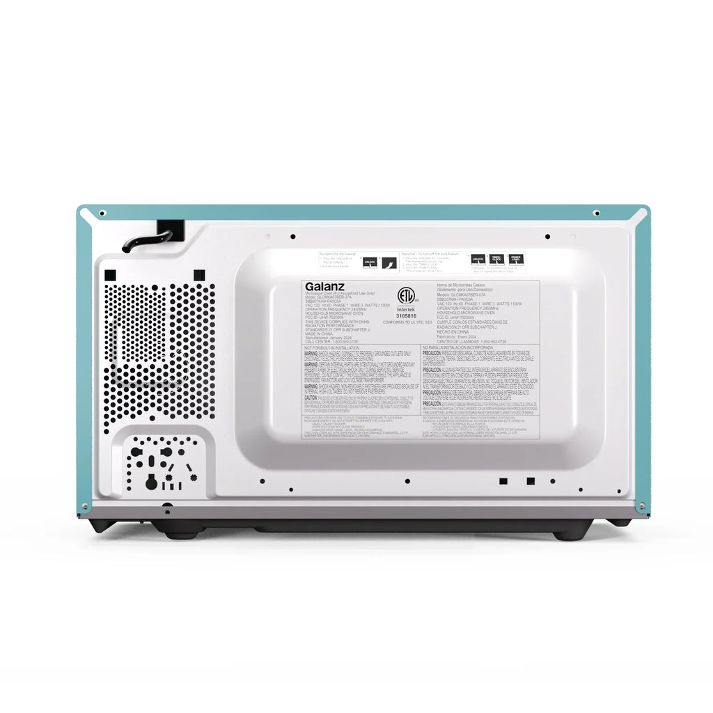 2026 NewGalanz 0.7 Cu ft Retro Countertop Microwave Oven, 700 Watts, Blue, New