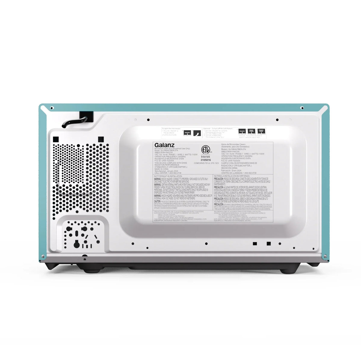 2026 NewGalanz 0.7 Cu ft Retro Countertop Microwave Oven, 700 Watts, Blue, New