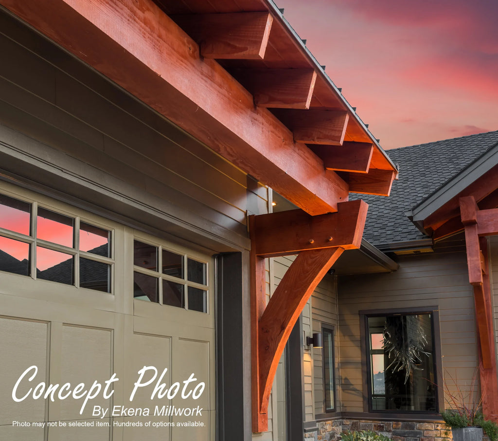 2026 NewEkena Millwork 4"W x 18"D x 18"H Thorton Traditional Rough Sawn Bracket, Western Red Cedar