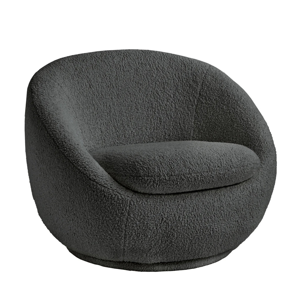 2026 NewBetter Homes & Gardens Mira Swivel Accent Chair, Cream Shearling