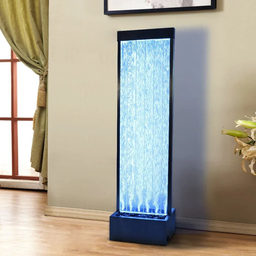 2026 New72'' Acrylic Bubble Fountain, Standing Bubble Panel, Color Lights/Remote Ctrl