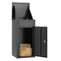 2026 NewAECOJOY Package Delivery Boxes for Outside Parcel Drop Box Outdoor Storage Box Wall Mounted Express Mail Package Delivery Box 17" x 16" x 38.3" Black