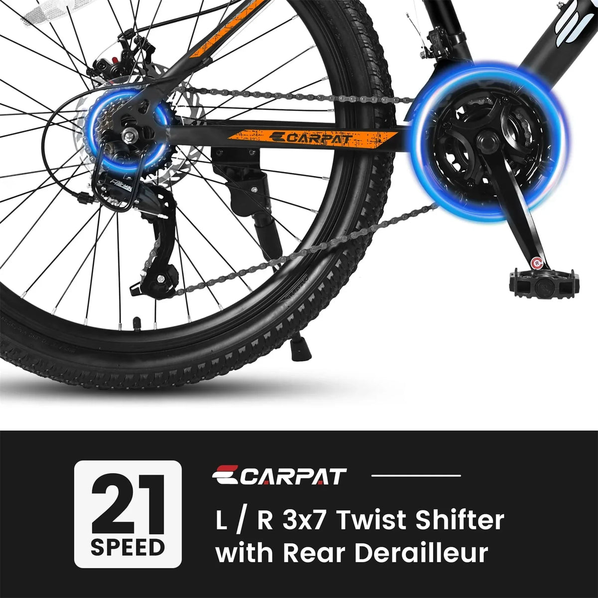 2026 New26" Mountain Bike for Adult, 21 Speed MTB with High-carbon Steel Frame, Orange