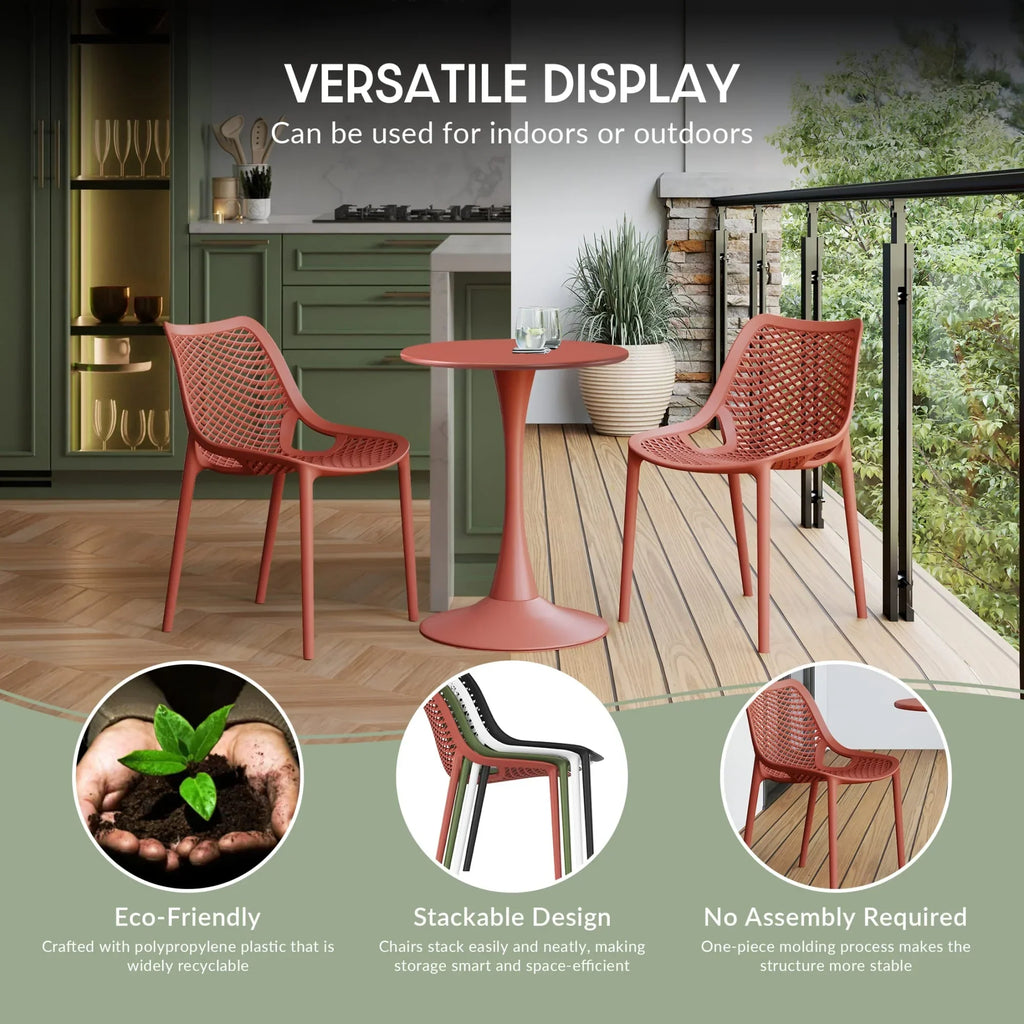 2026 NewWestinTrends Playa 3-Piece Outdoor Resin Patio Bistro Set with Stackable Patio Dining Side Chairs, Olive Green