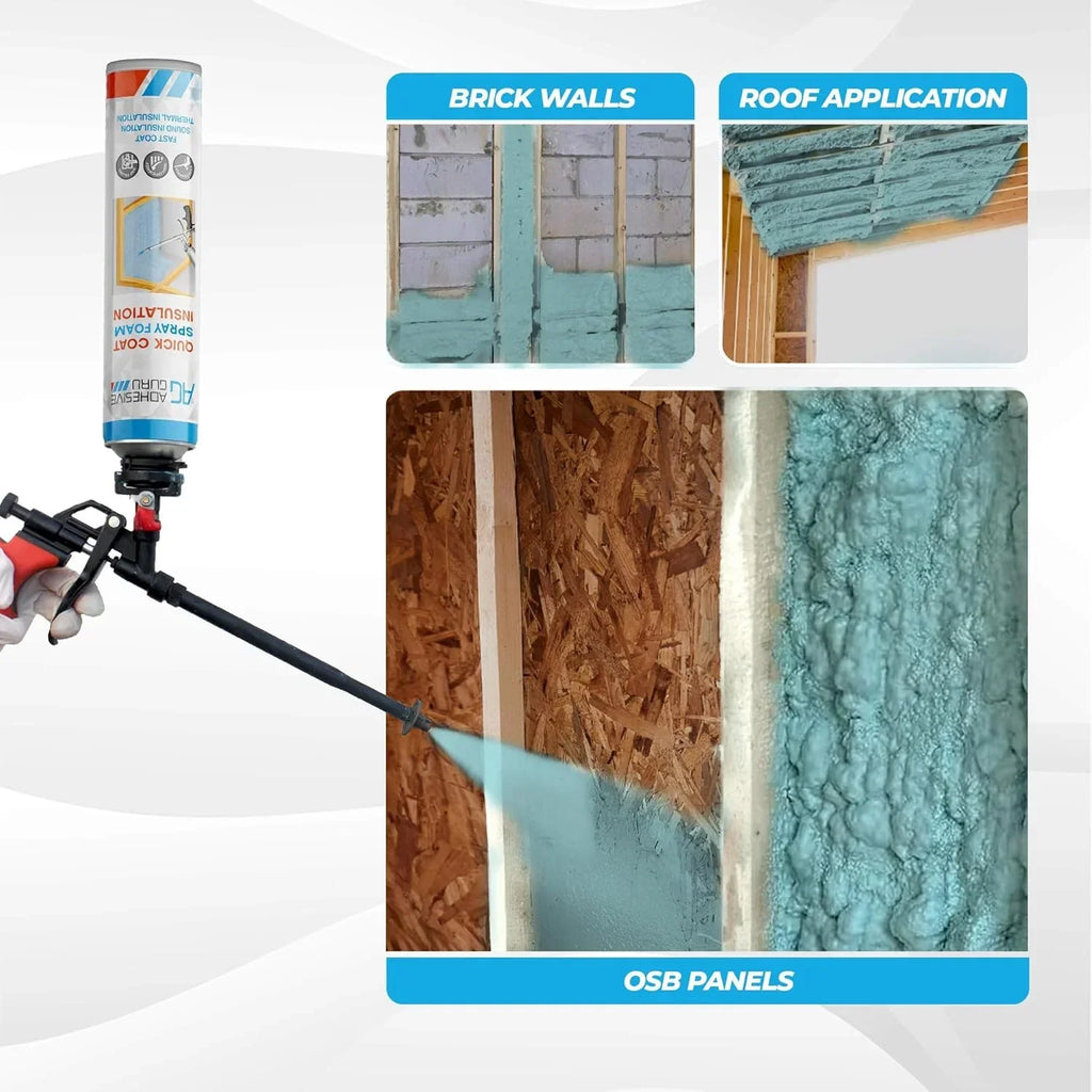 2026 NewAdhesive Guru Spray Foam Insulation Kit (18 x 32.80 oz/930 gr - 360 Board feet), Self-Expanding Adhesive Foam, Closed Cell Heat Insulation & Acustic Spray with Cleaner and Dispensing Gun- 18 Pack