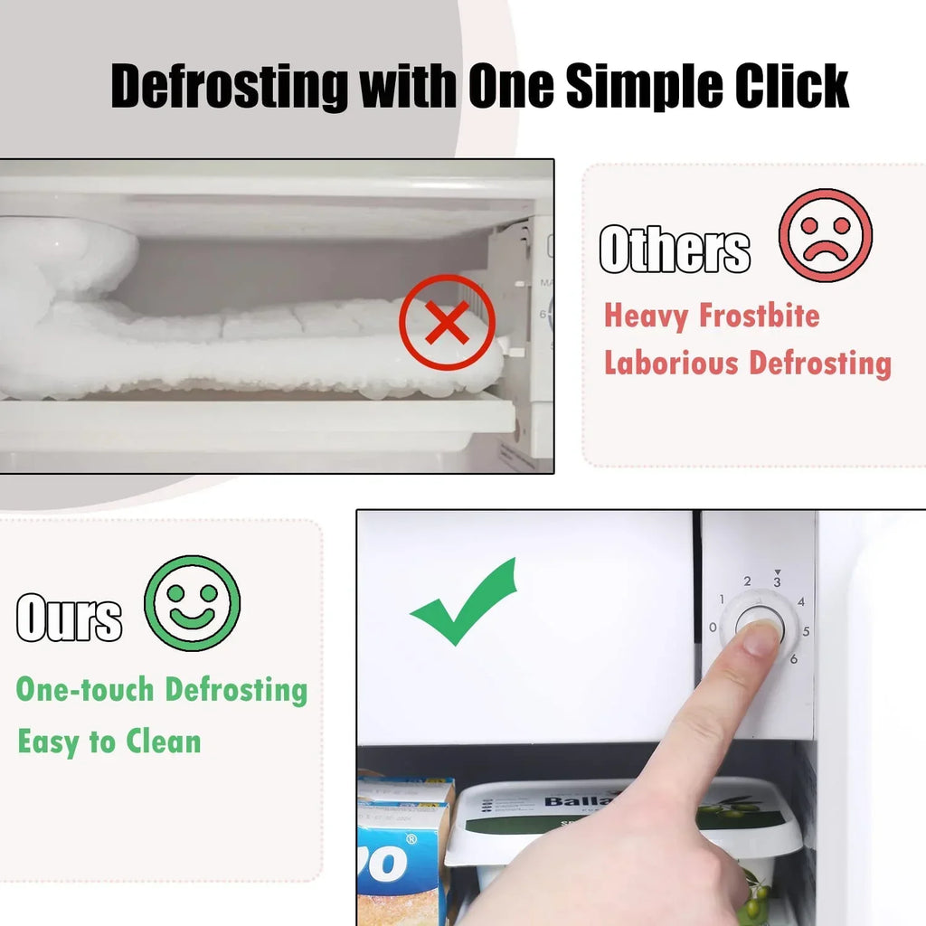 2026 NewFrestec 1.6 Cu.Ft Mini Fridge with Freezer, Compact Refrigerator, Energy Efficient for Office, Apartment, Dorm, Bedroom