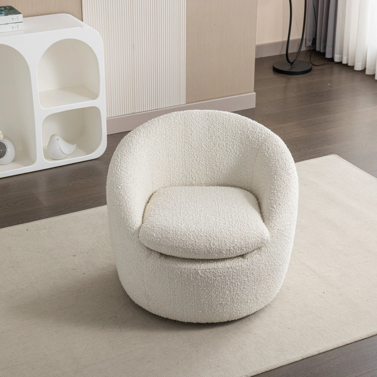 2026 NewRoundhill Furniture Winnie Modern Barrel Chair, 360" Swivel