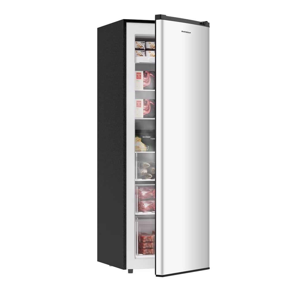 2026 NewBANGSON Upright Freezer, 7.0 Cu.ft Freestanding Freezer, Convertible Upright Freezer/Refrigerator, Single Door for Kitchen, Office, Apartment, Silver