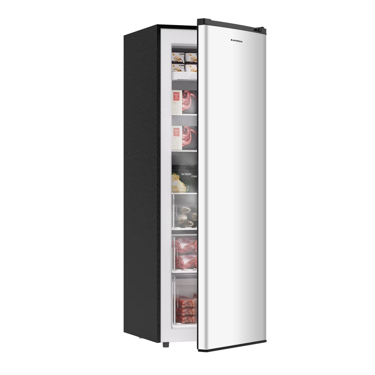2026 NewBANGSON Upright Freezer, 7.0 Cu.ft Freestanding Freezer, Convertible Upright Freezer/Refrigerator, Single Door for Kitchen, Office, Apartment, Silver