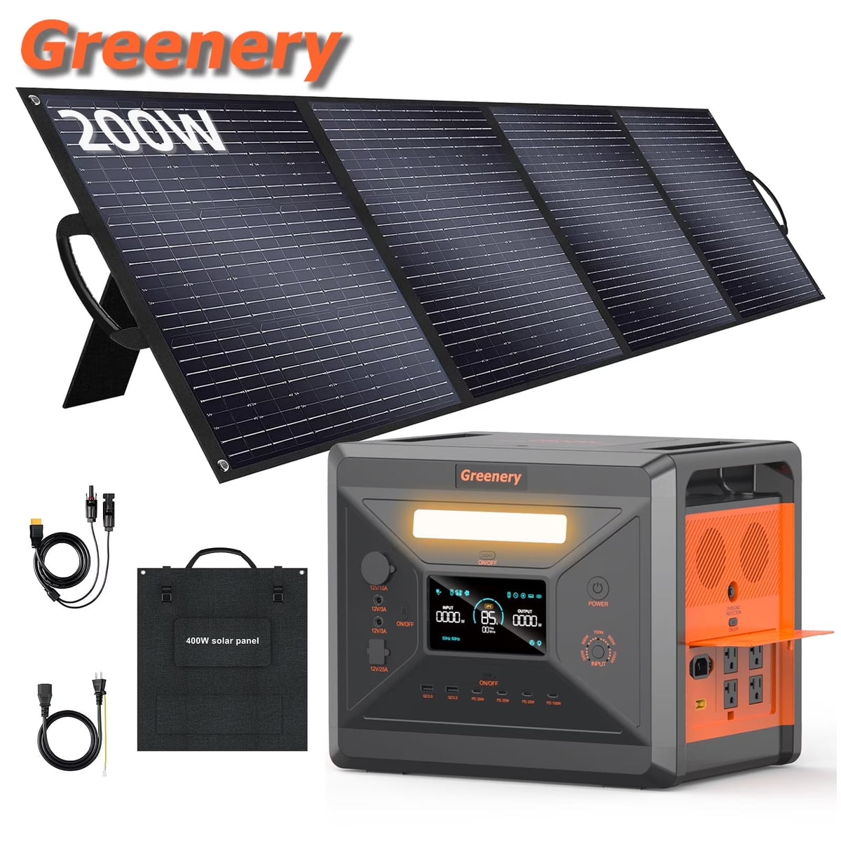 2026 NewSolarplay 2400W(4800W Peak) Solar Generator, with 400W Solar Panel,2160Wh Portable LiFePO4 Battery Power Station for Camping Home Backup RV
