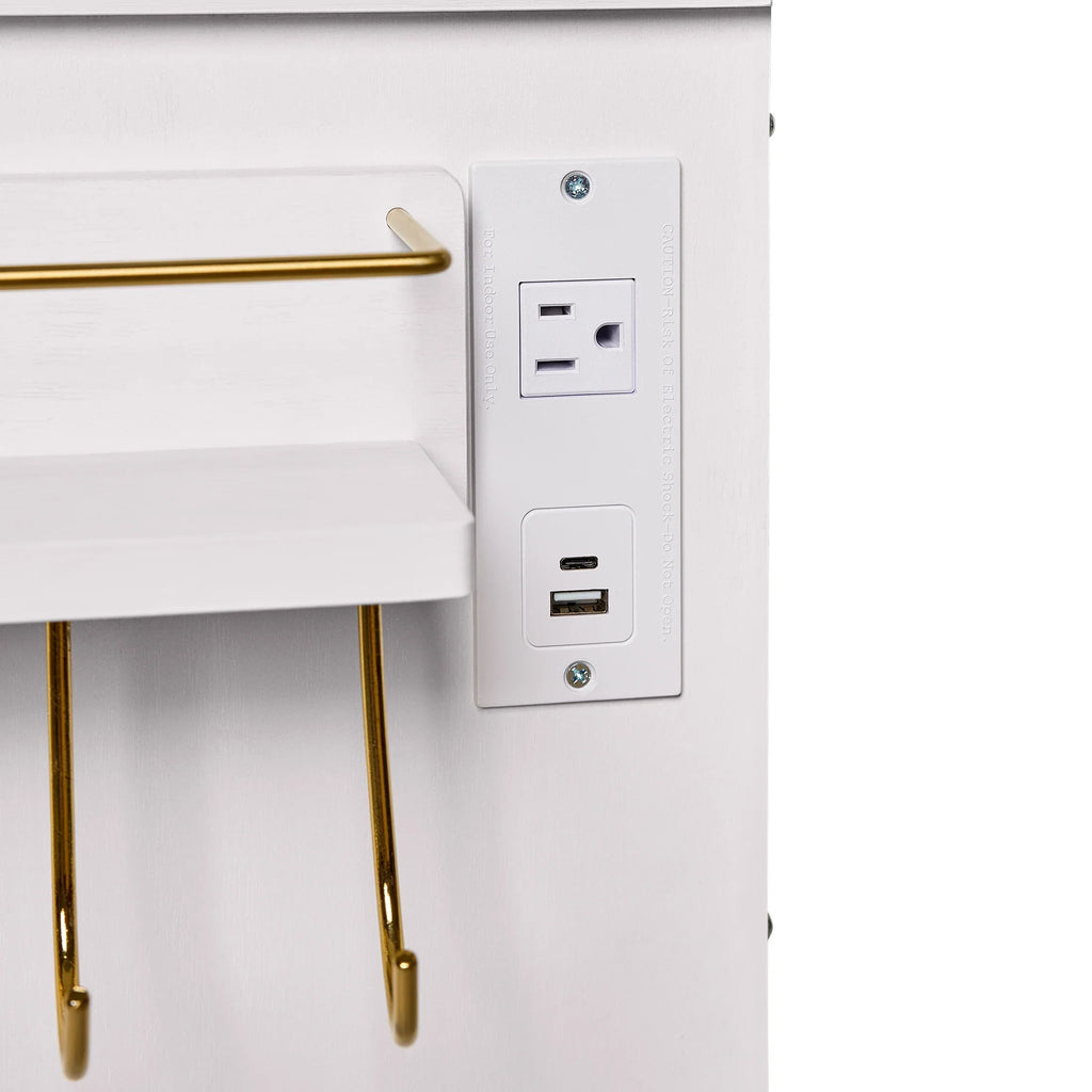 2026 NewBetter Homes & Gardens Lillian Vanity Desk with LED Lighted Mirror, White Finish
