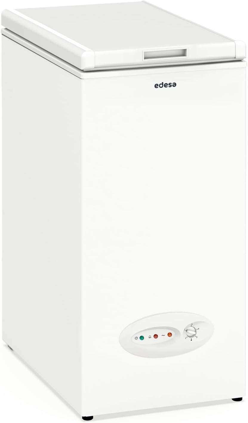 2026 Edesa Congelador Horizontal EZH-0611, Altura 0.84 m, Termostato Ajustable, Fácil Limpieza, Alarma Integrada, Bajo Nivel Sonoro, Gran Capacidad 59 l, Potencia 60W, Color Blanco