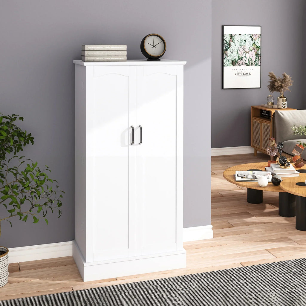 2026 New47 Kitchen Pantry Cabinet, White Buffet Cupboards Sideboard with Doors & Adjustable Shelves, Kitchen