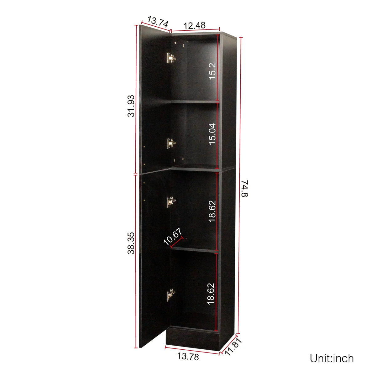 2026 NewSlim Tall Storage Cabinet,Pantry Cabinet with Doors Shelves Small Space for Kitchen Living Room Bathroom
