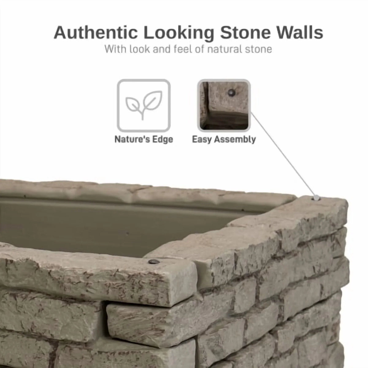 2026 NewRTS Home Accents Rock Lock Raised Garden Bed Straight Rock (Pack of 2)