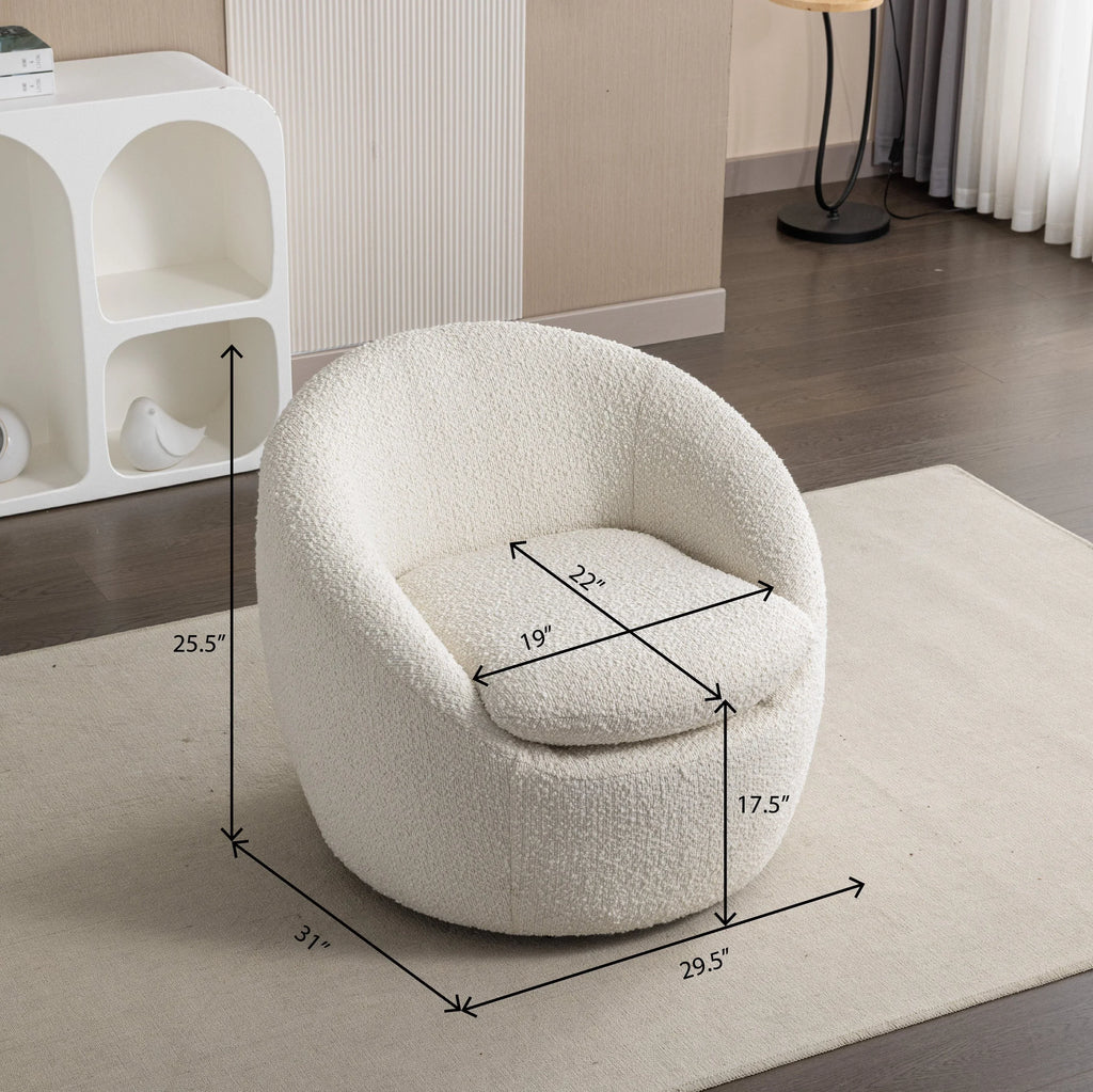 2026 NewRoundhill Furniture Winnie Modern Barrel Chair, 360" Swivel