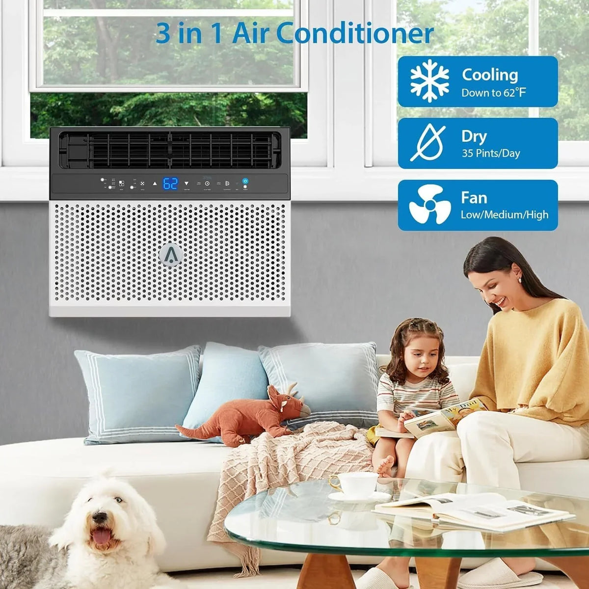 2026 New8000Btus Window Air Conditioner Over the Sill AC Up to 370 Sq.Ft With Remote & App