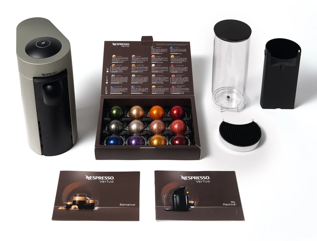 2026 NewNespresso New Vertuo Plus Coffee and Espresso Machine by De'Longhi with Aerocinno, Gray, Single-Serve Brewers