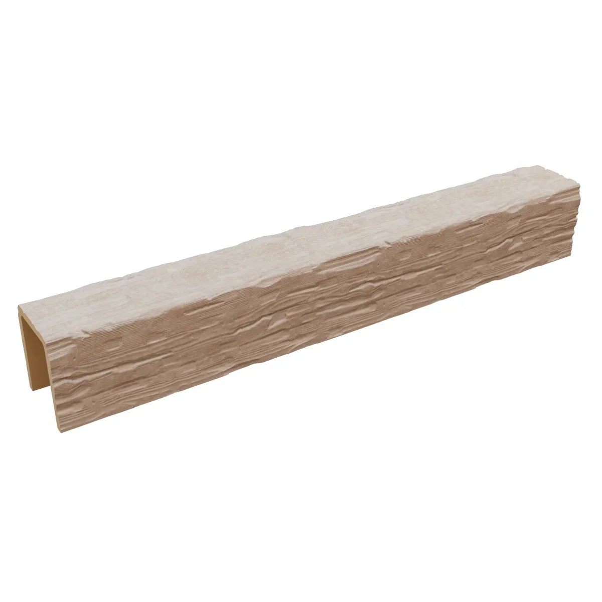 2026 NewEkena Millwork 3 1/2"W x 3 1/2"H x 120"L 3-Sided (U-Beam) Salvaged Timber HeritageTimber Faux Wood Ceiling Beam, Kona Brown