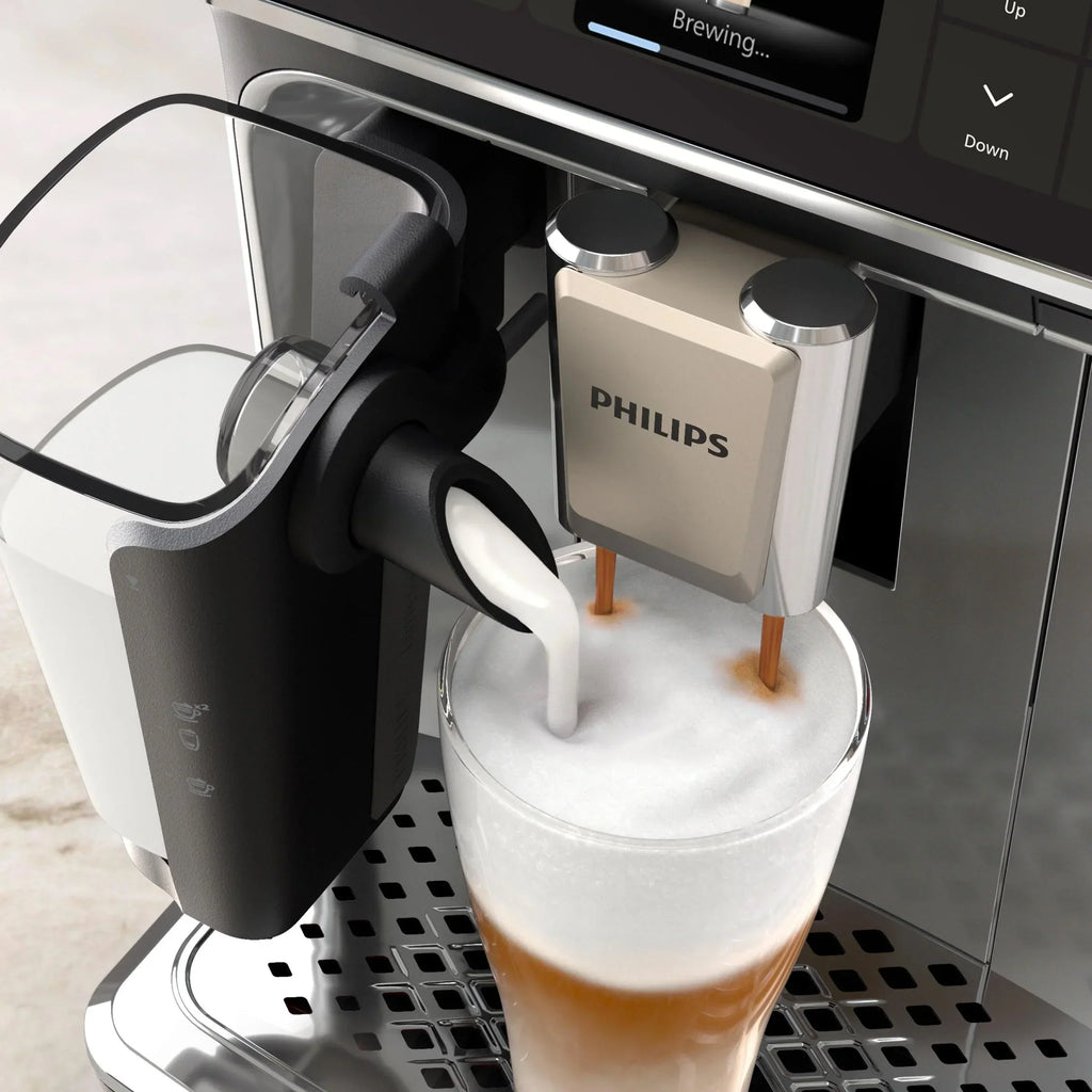 2026 NewPHILIPS Series 4400 Fully Automatic LatteGo Espresso Machine, SilentBrew Technology, Quick Start. Aromatic Coffee from Freshly Ground Beans, 12 Hot and Iced Drinks, Black Chrome (EP4447/90)