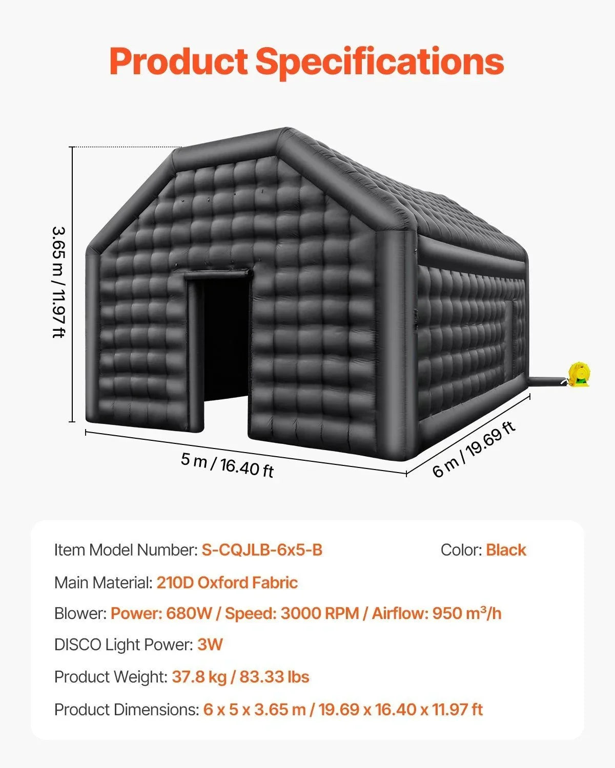 2026 NewInflatable Nightclub Tent - 12FT Tall Blow Up Party Shelter with Lights, Perfect for Festivals & Events