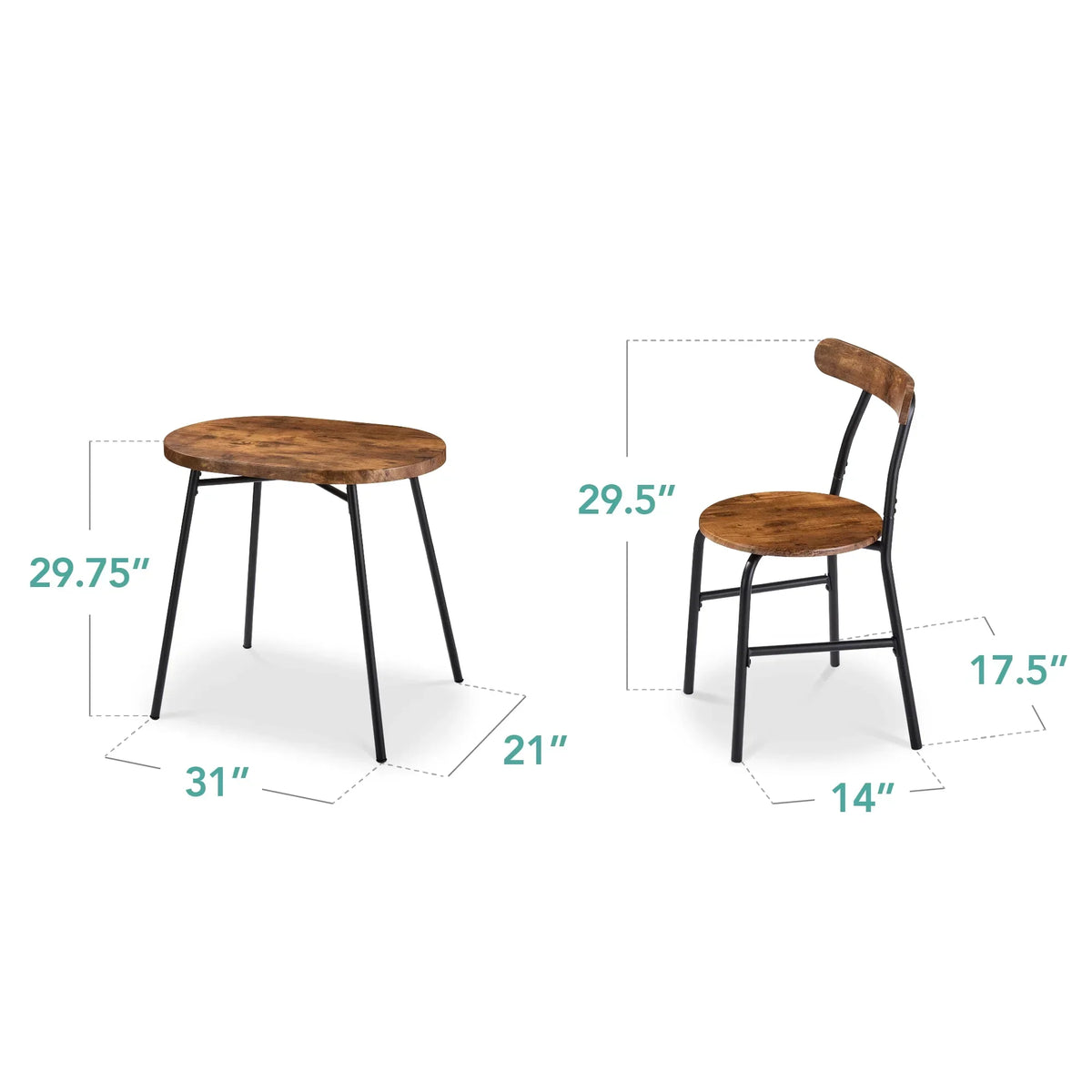 2026 NewBest Choice Products 3-Piece Modern Oval Dining Table Set, Small Kitchen Dinette w/ 2 Chairs - Black/Black