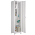 2026 NewMarcree Slim Broom Storage Cabinet, Metal Cabinet with Shelves and Hanging Rod, 65" Utility Storage Cabinet with Locking Door, Tall Cleaning Storage Cabinet for Kitchen, Pantry, Office, Shop, Garage