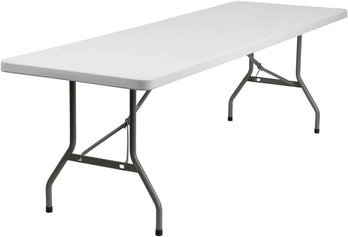 2026 NewAmazing for less 8ft Folding Table White Plastic Portable Long Foldable Tables Indoor Outdoor Party Picnic Camping Fold Table 8 Foot (4ft, 6ft, 8ft)