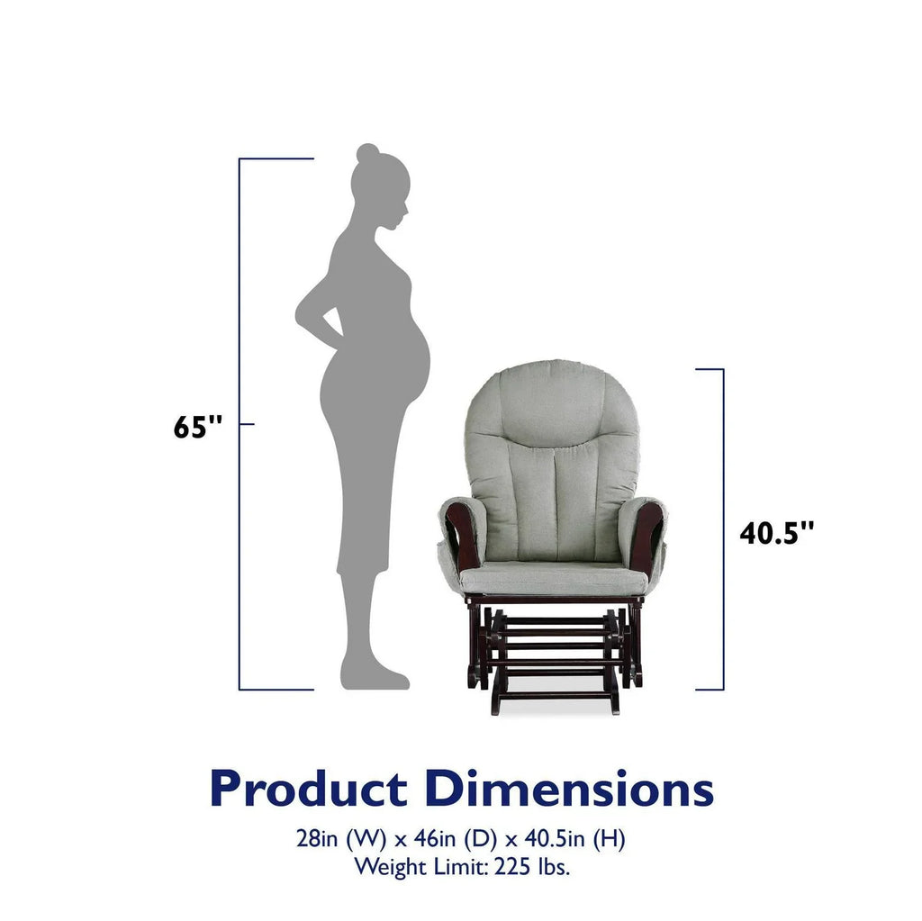 2026 NewBaby Relax Huntington Glider Rocker. Gray and Espresso