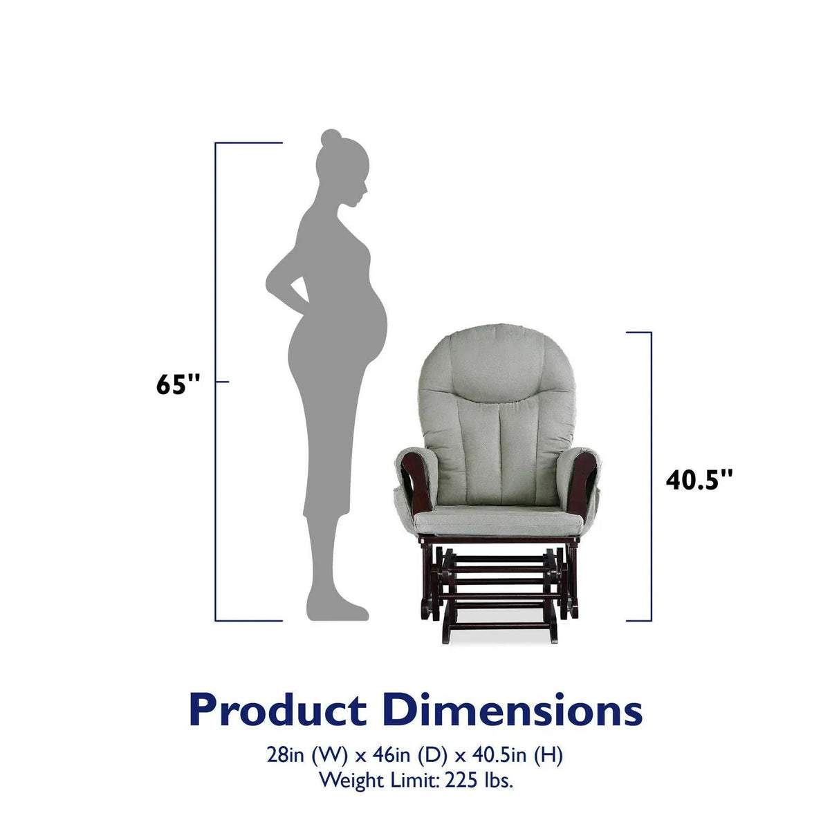 2026 NewBaby Relax Huntington Glider Rocker. Gray and Espresso