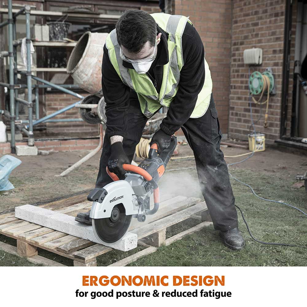 2026 NewEvolution R300DCT 12 in. Electric Concrete Cut-Off Saw, Disc Cutter with 12 in. Diamond Blade (D300SEG-CS2) Included