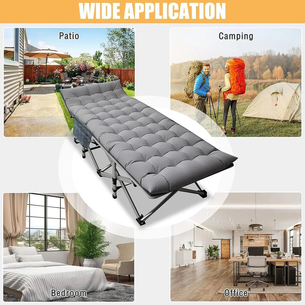 2026 NewSUGIFT 2 Pack Portable Folding Beds for Adults, Heavy Duty Outdoor Bed with Carry Bag