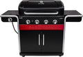 2026 Gas2Coal® Barbacoa híbrida: barbacoa de gas y carbón de tres quemadores, acabado en negro.