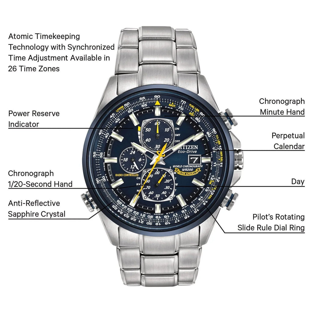 2026 NewCitizen Men's Eco Drive Blue Angels World Chronograph AT Watch AT8020-54L